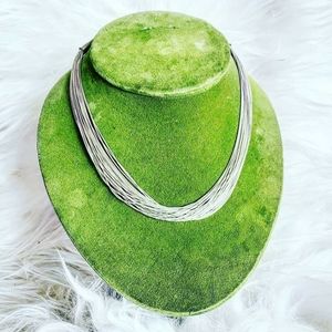 Vintage Navajo sterling liquid silver necklace